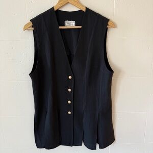 Vintage Creation Arielle Black Vest with Gold Buttons